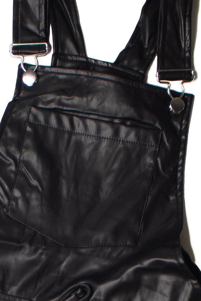 Pleather Jogger Overalls Product Image