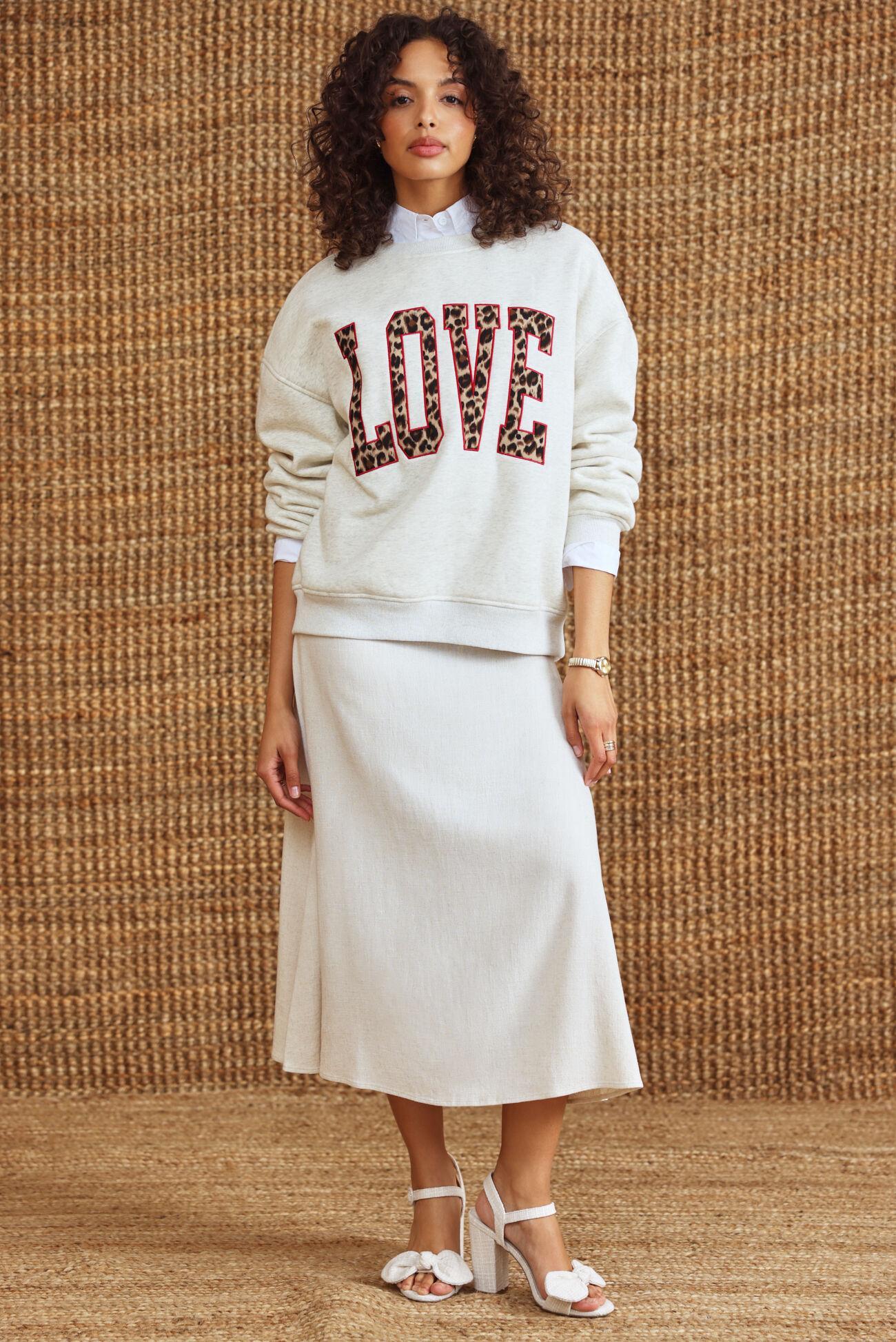 Lorrie Linen Midi Skirt Product Image