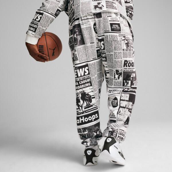 PUMA Media Day Men's Basketball Sweatpants in Black/White Product Image