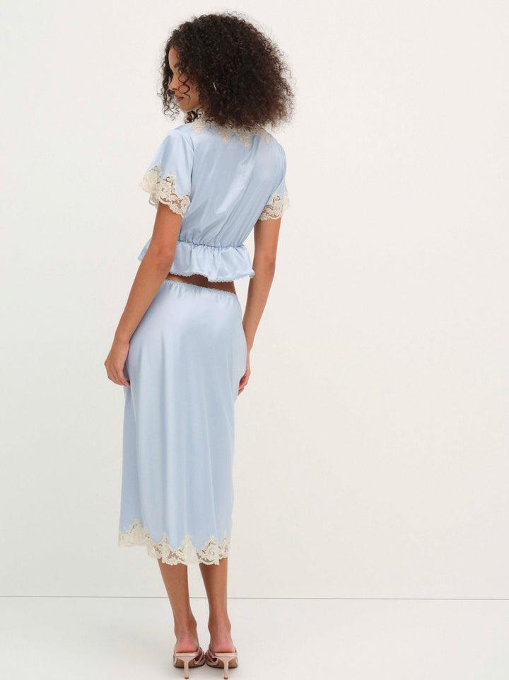 Sweetheart Midi Skirt — Dusty Blue Product Image
