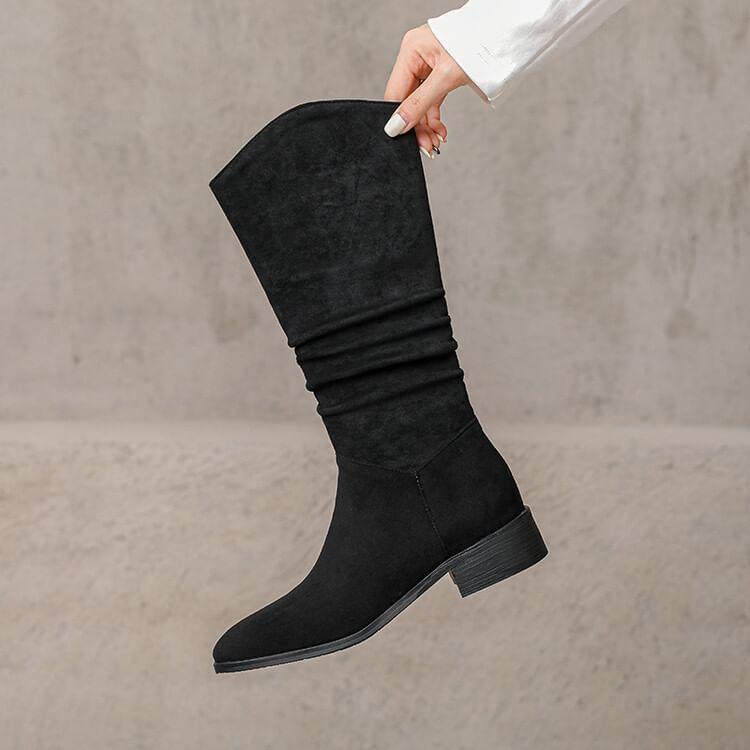 Faux Suede Mid Calf Boots Product Image