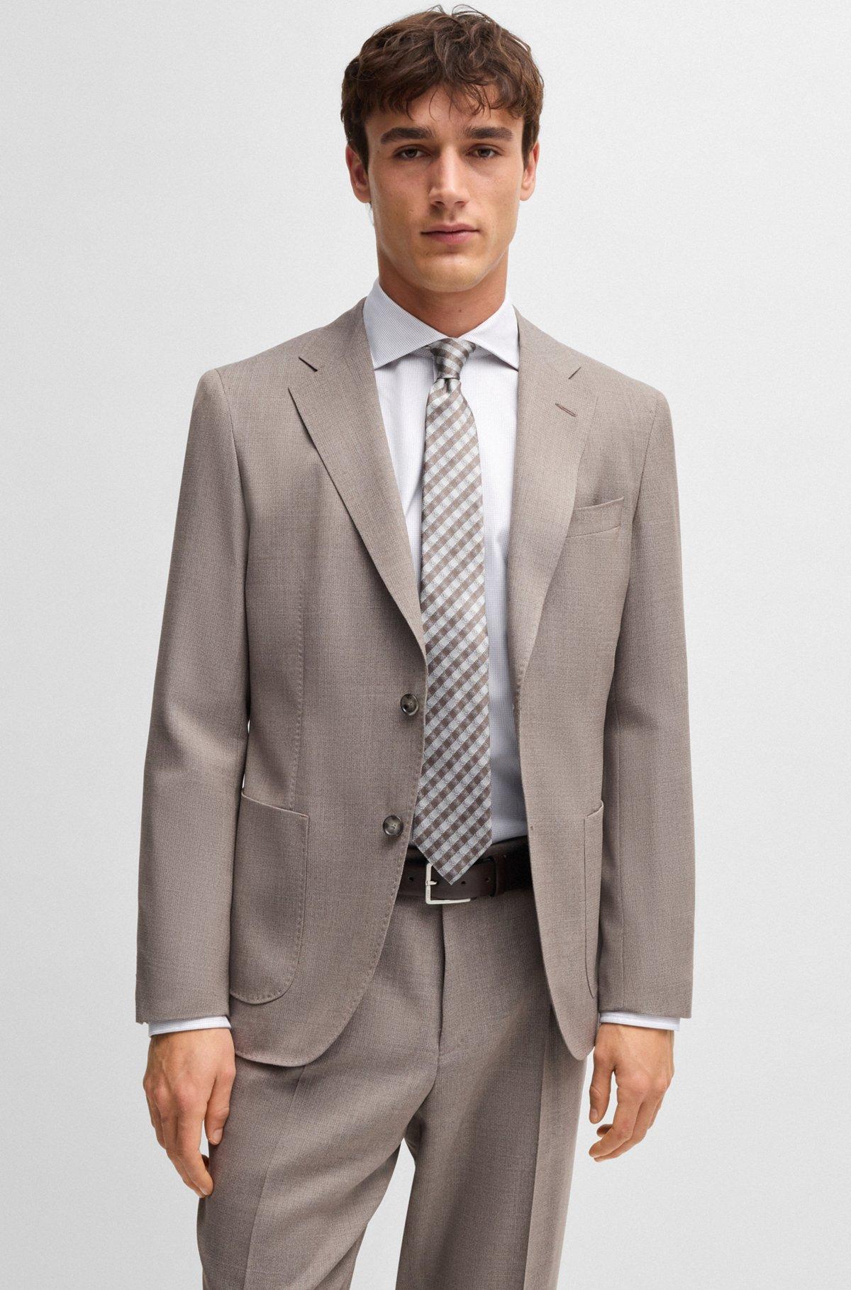 Regular-fit shirt in structured crease-resistant cotton Product Image