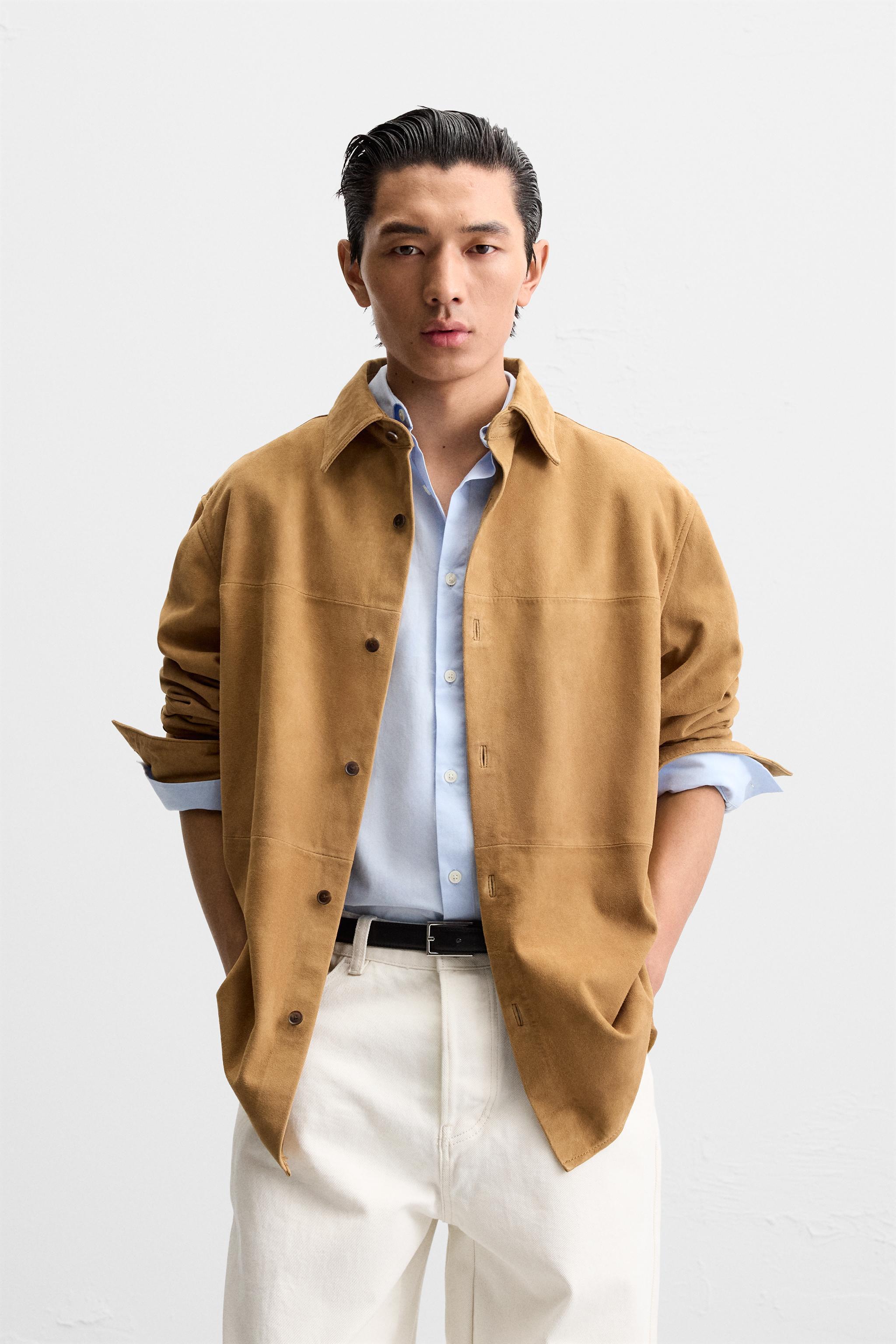 REGULAR FIT SUEDE SHIRT Product Image