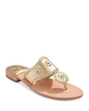 Jack Rogers Jacks Leather Flat Thong Sandals Product Image