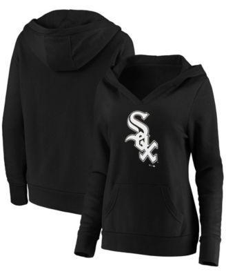 Plus Size Black Chicago White Sox Official Logo Crossover V-Neck Pullover Hoodie Product Image