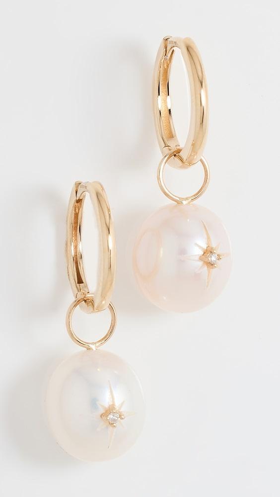 Mateo 14k Diamond Studded Baroque Pearl Drop Earrings | Shopbop Product Image