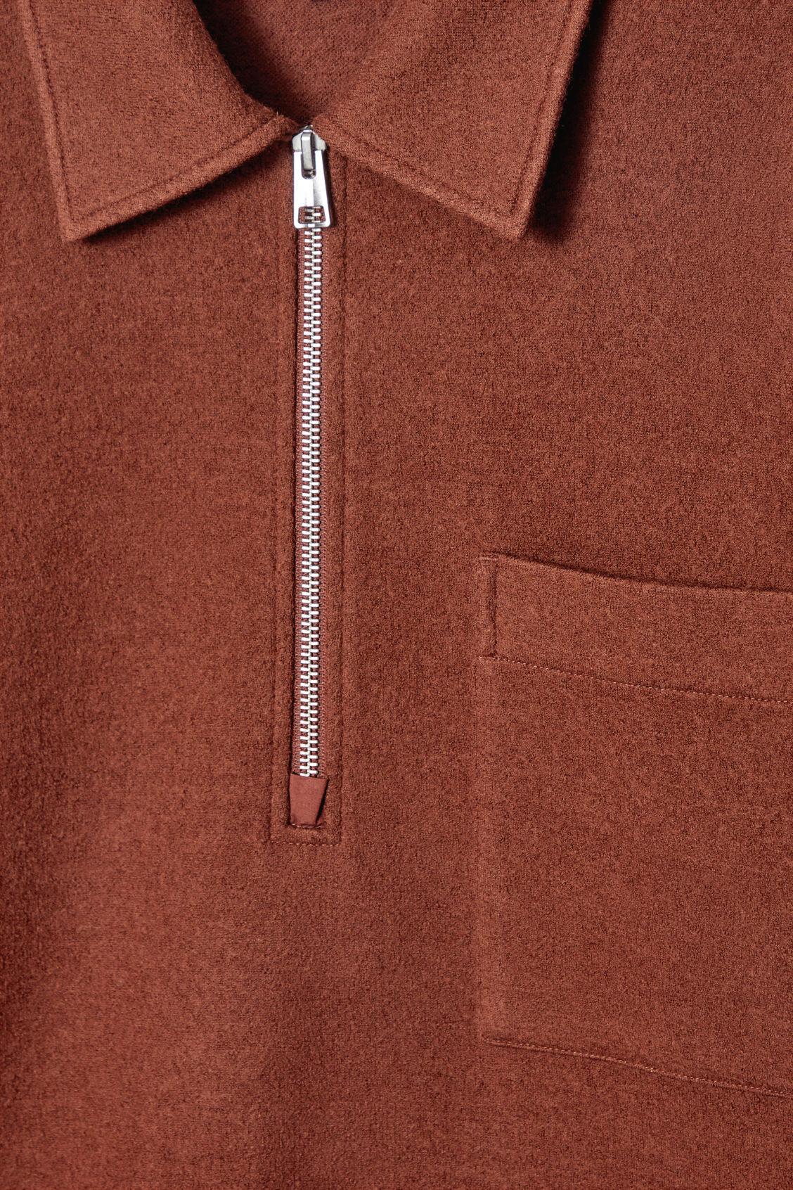 HALF-ZIP BOILED-WOOL SWEATER Product Image