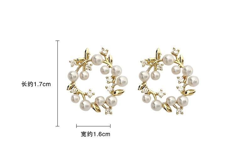 Faux Pearl Rhinestone Ear Stud Product Image