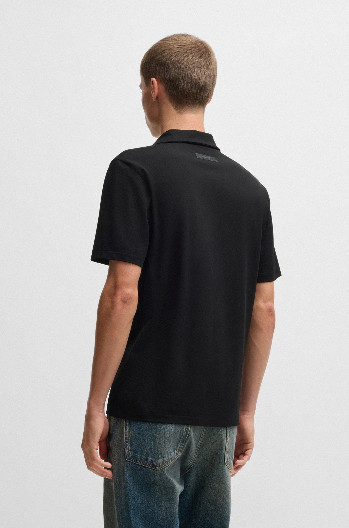 Slim-fit stretch-cotton polo shirt with Johnny collar Product Image
