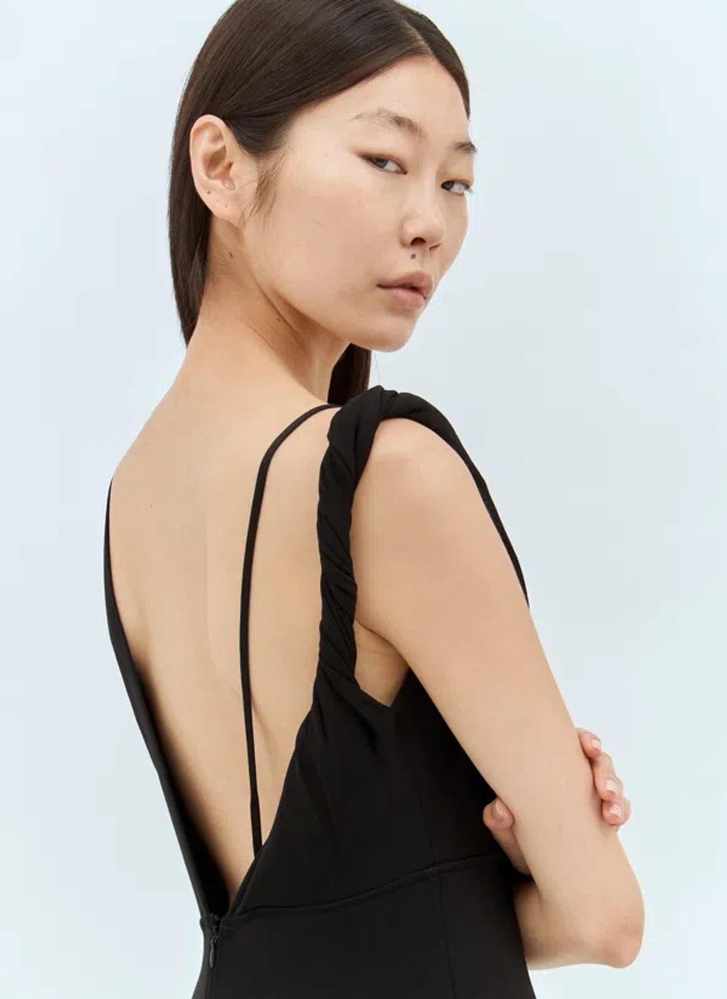 TOTÊME Toteme Twist Drape Dress In Black Product Image