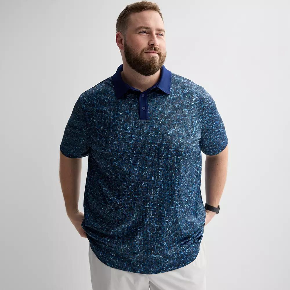 Big & Tall Tek Gear® Dry Tek Polo, Men's, Size: Large Tall, Blue Geo Product Image