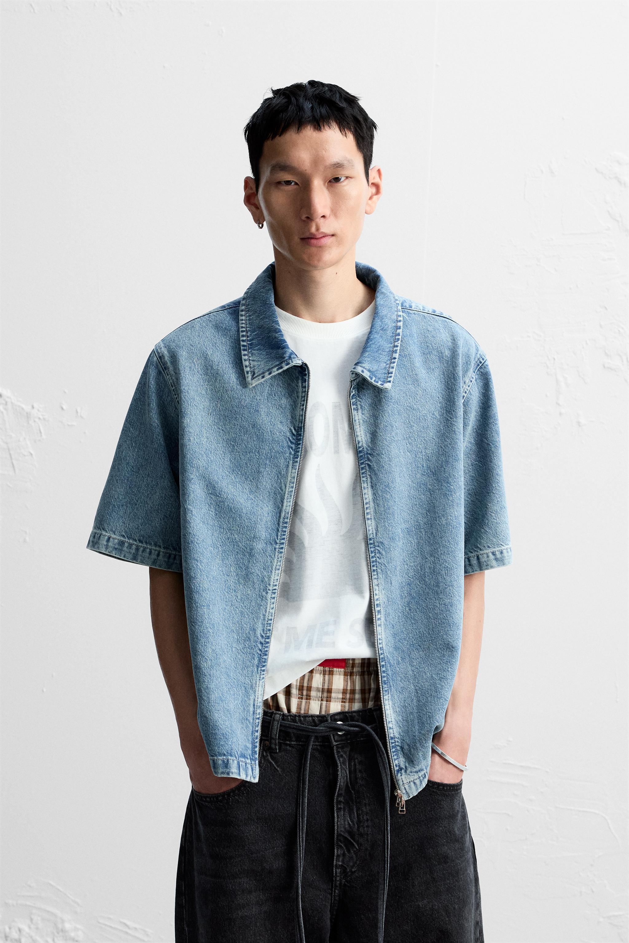 ZIPPERED DENIM SHIRT Product Image