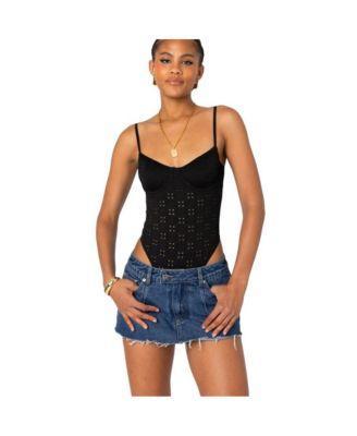 Edikted Womens Raven Cupped Eyelet Bodysuit Product Image