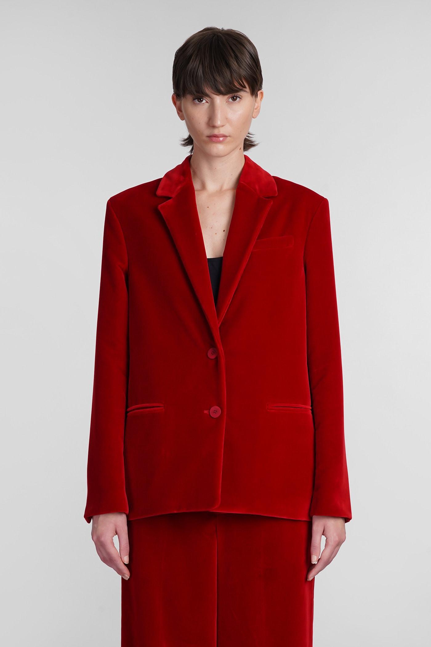 JW ANDERSON Chic Crimson Velvet Blazer In Red Product Image