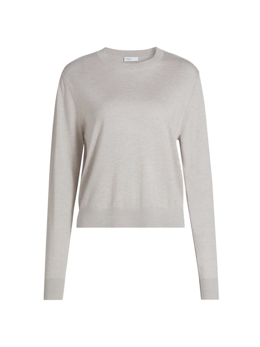 Womens Crewneck Silk-Blend Knit Sweater Product Image