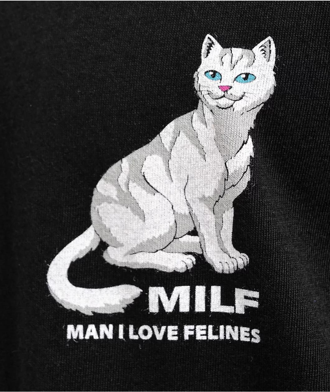 RIPNDIP Man I love Felines Black T-Shirt Product Image