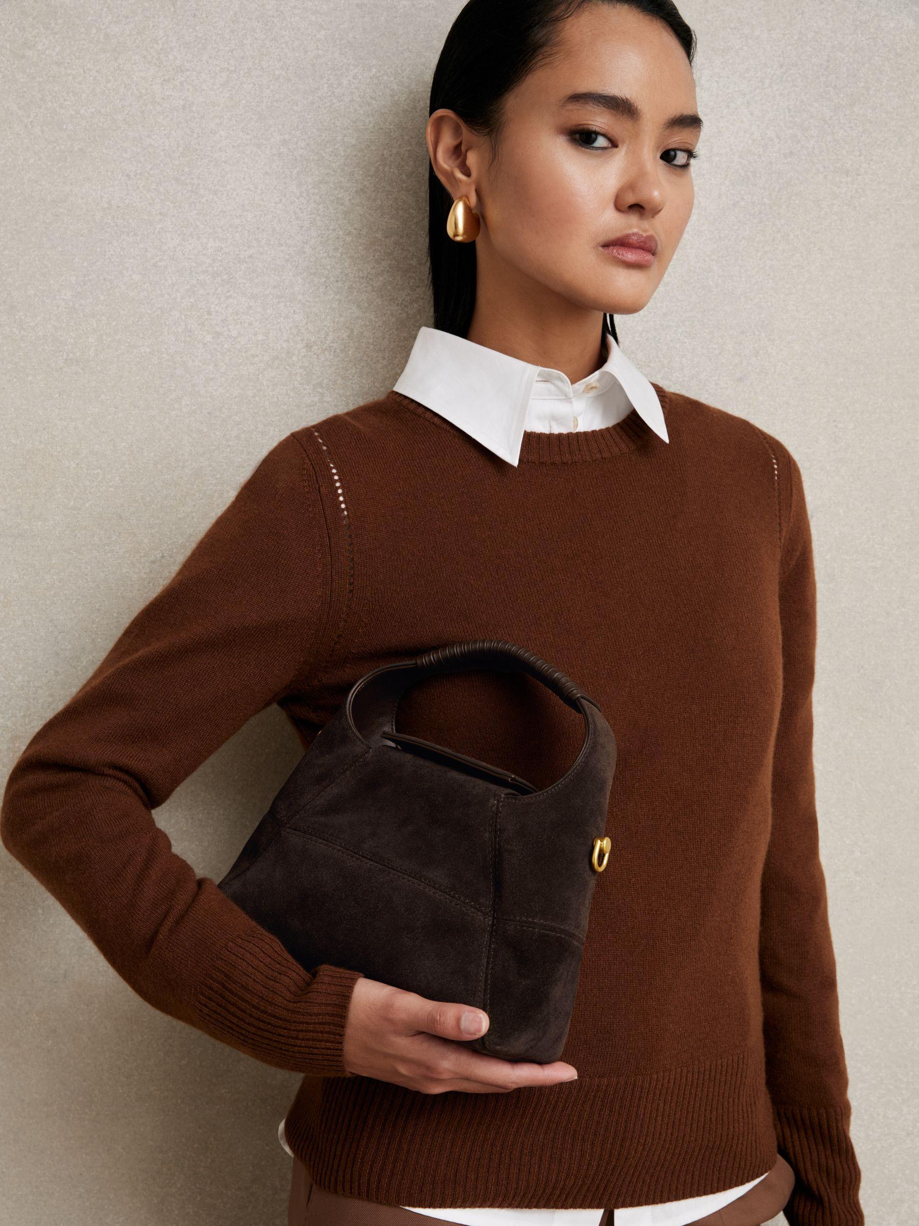 Suede Crossbody Bag in Chocolate Product Image