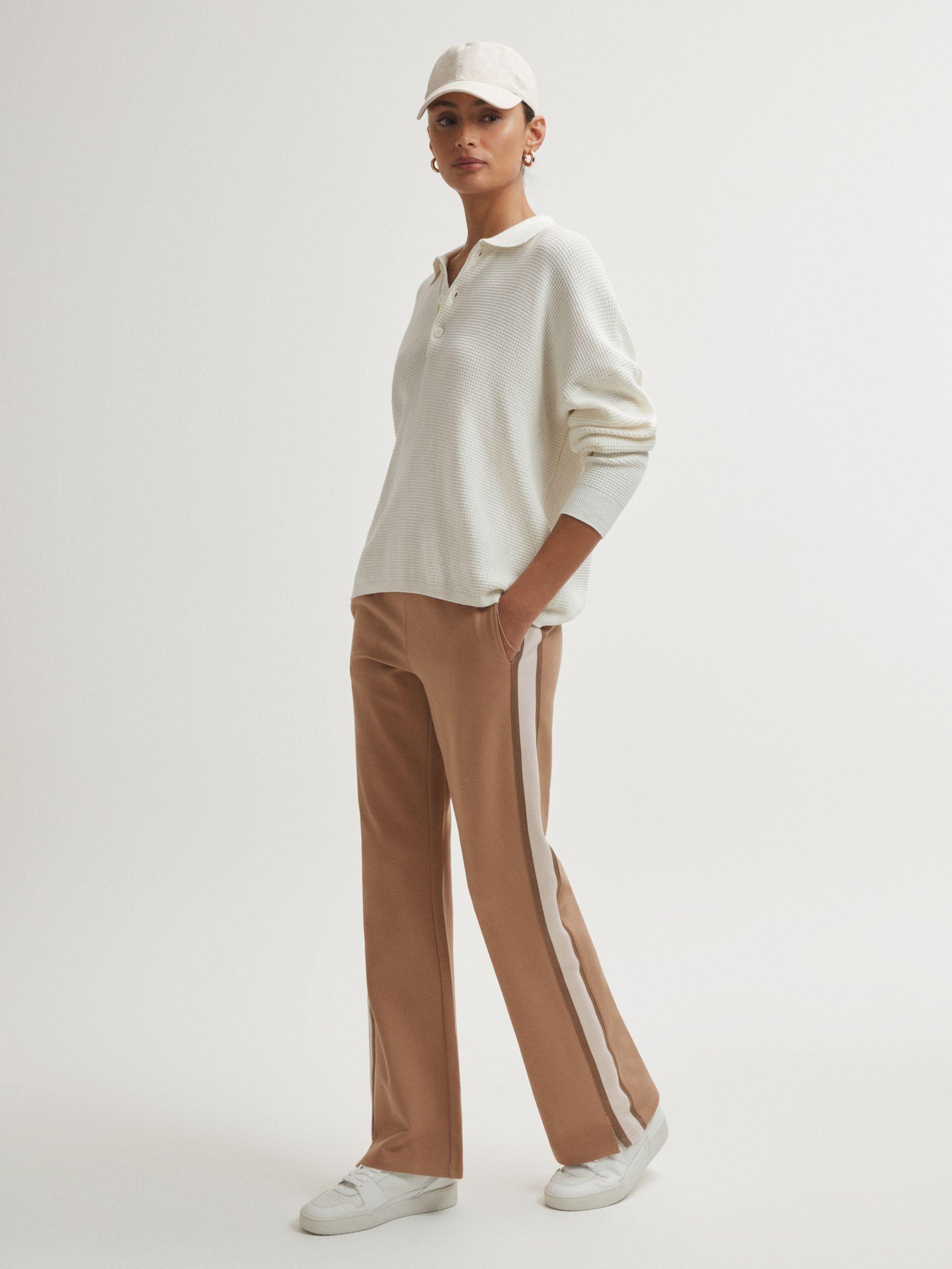 The Upside Contrast Stripe Elasticated Joggers in Clay Product Image