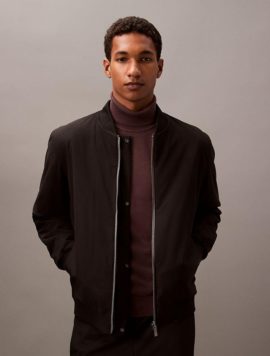 Calvin Klein Mens Reversible Wool Blend Bomber Jacket - Grey Product Image