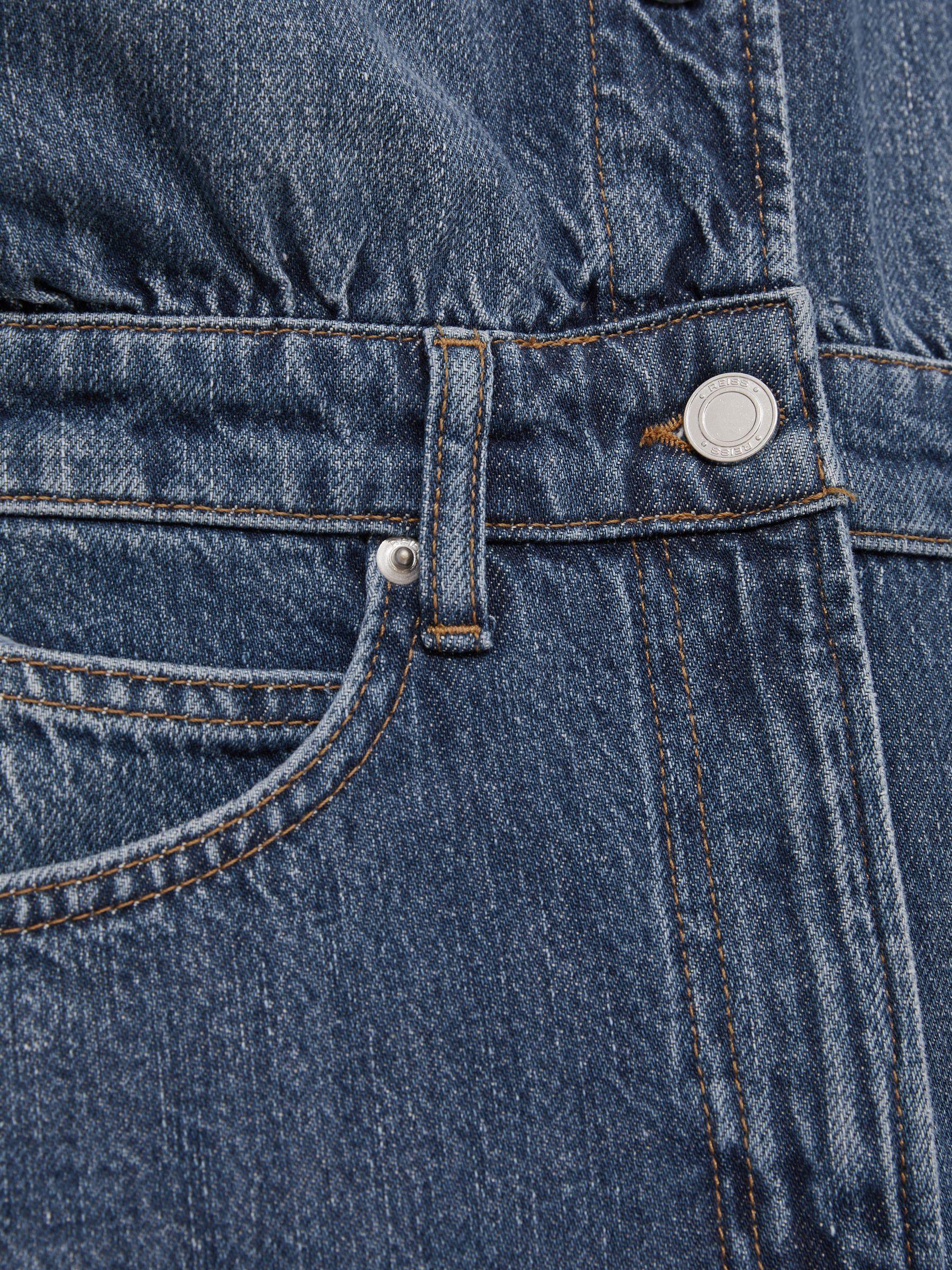 Denim Button-Through Midi Dress in Indigo Product Image