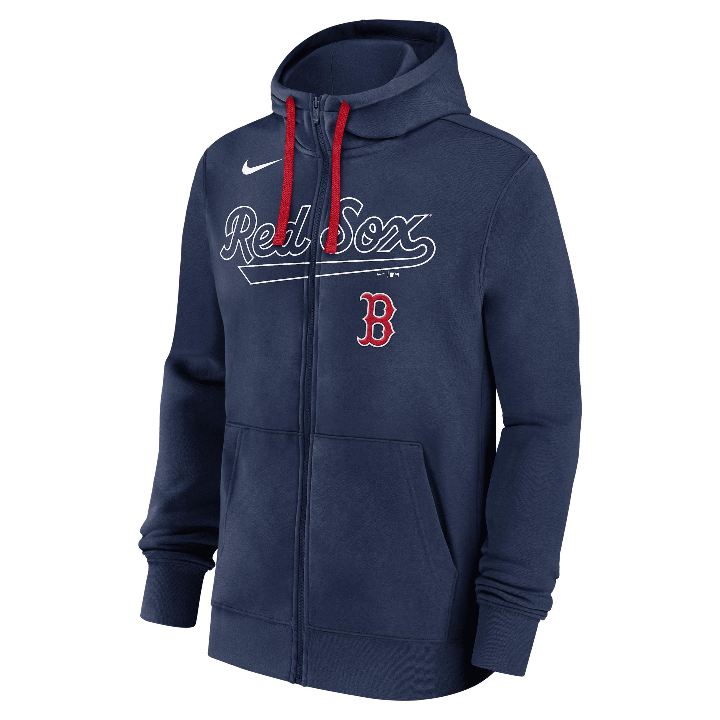 Boston Red Sox Knockout Script Men's Nike MLB Full-Zip Hoodie Product Image