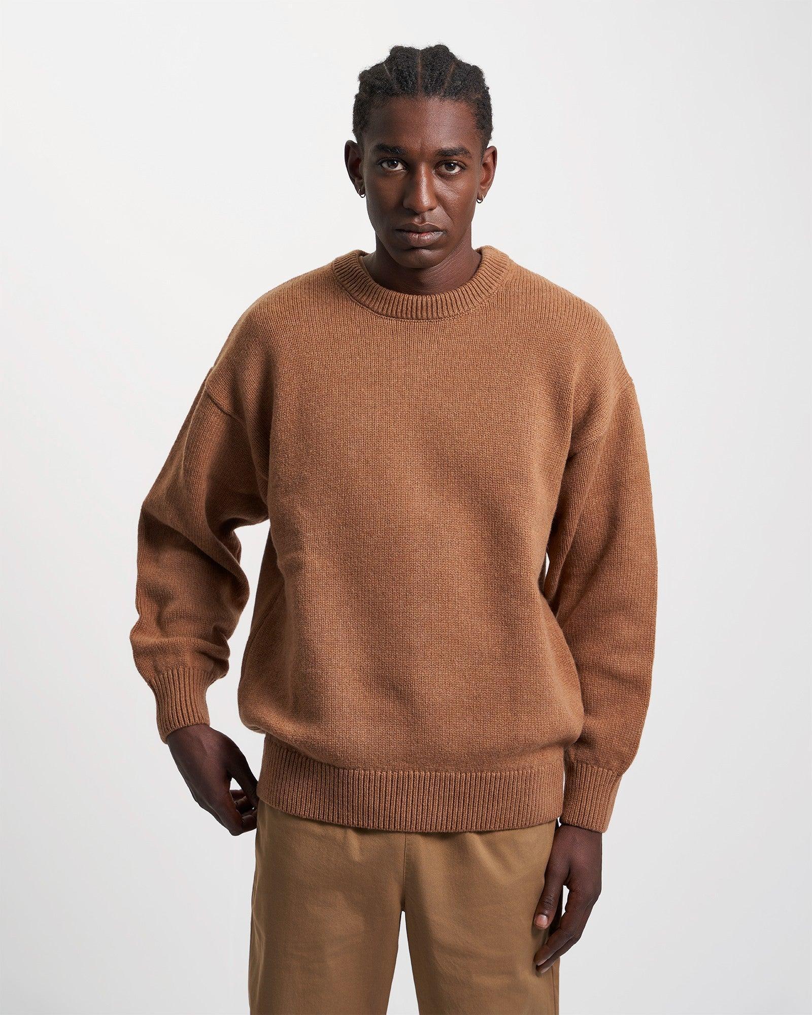 Oversized Merino Wool Crew - Lava Grey Product Image