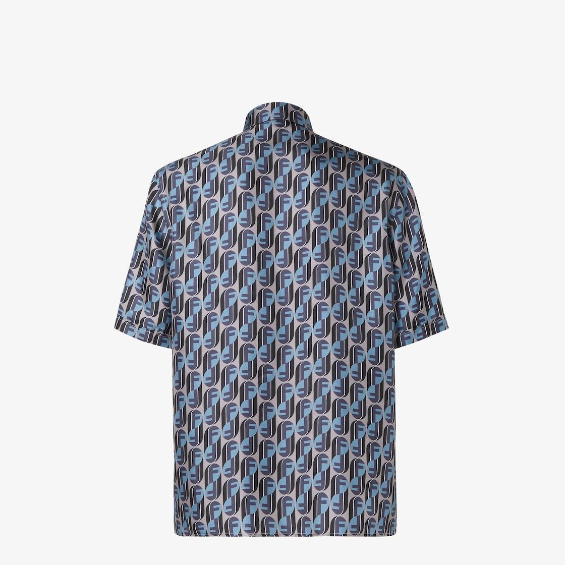 Shirt Blue printed silk shirt Product Image