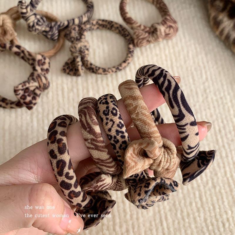 Zebra / Leopard Print Bow Hair Tie (Various Designs) Product Image