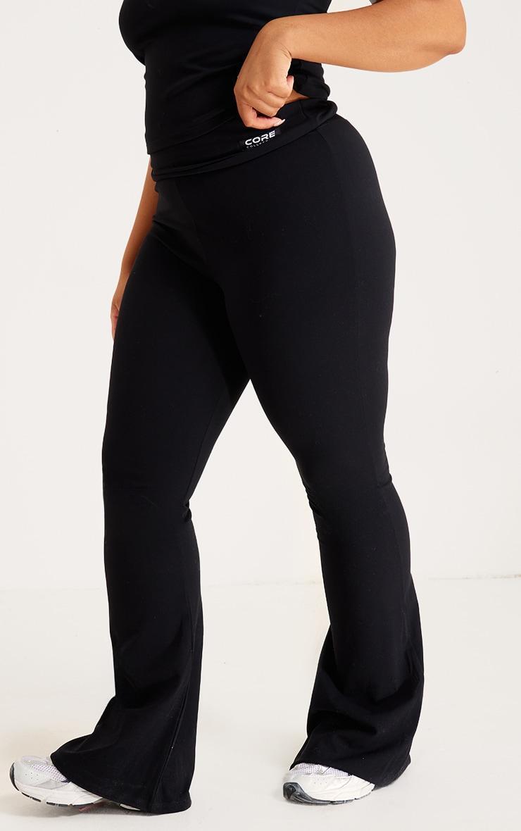 Plus Black Snatched Sculpt Foldover Pants Product Image