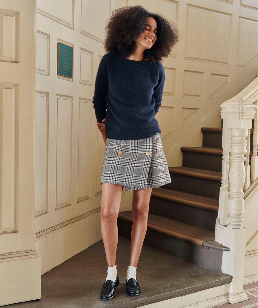 Wool Button-Front Mini Skirt Product Image