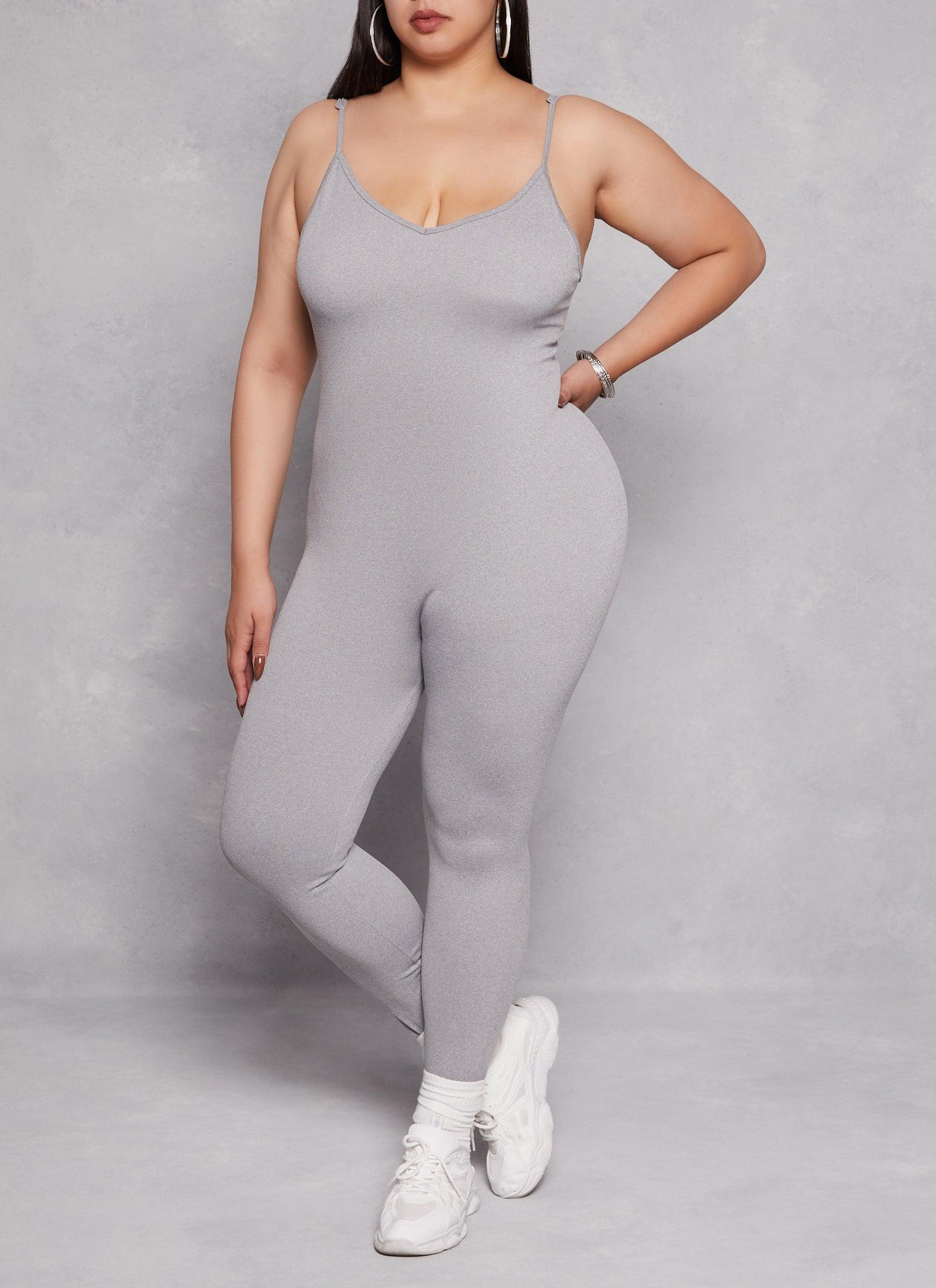 Womens Plus Size V Neck Cami Catsuit Product Image