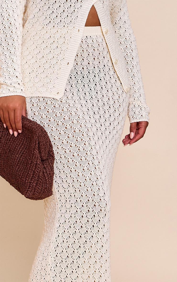 Shape Cream Crochet Maxi Skirt Product Image