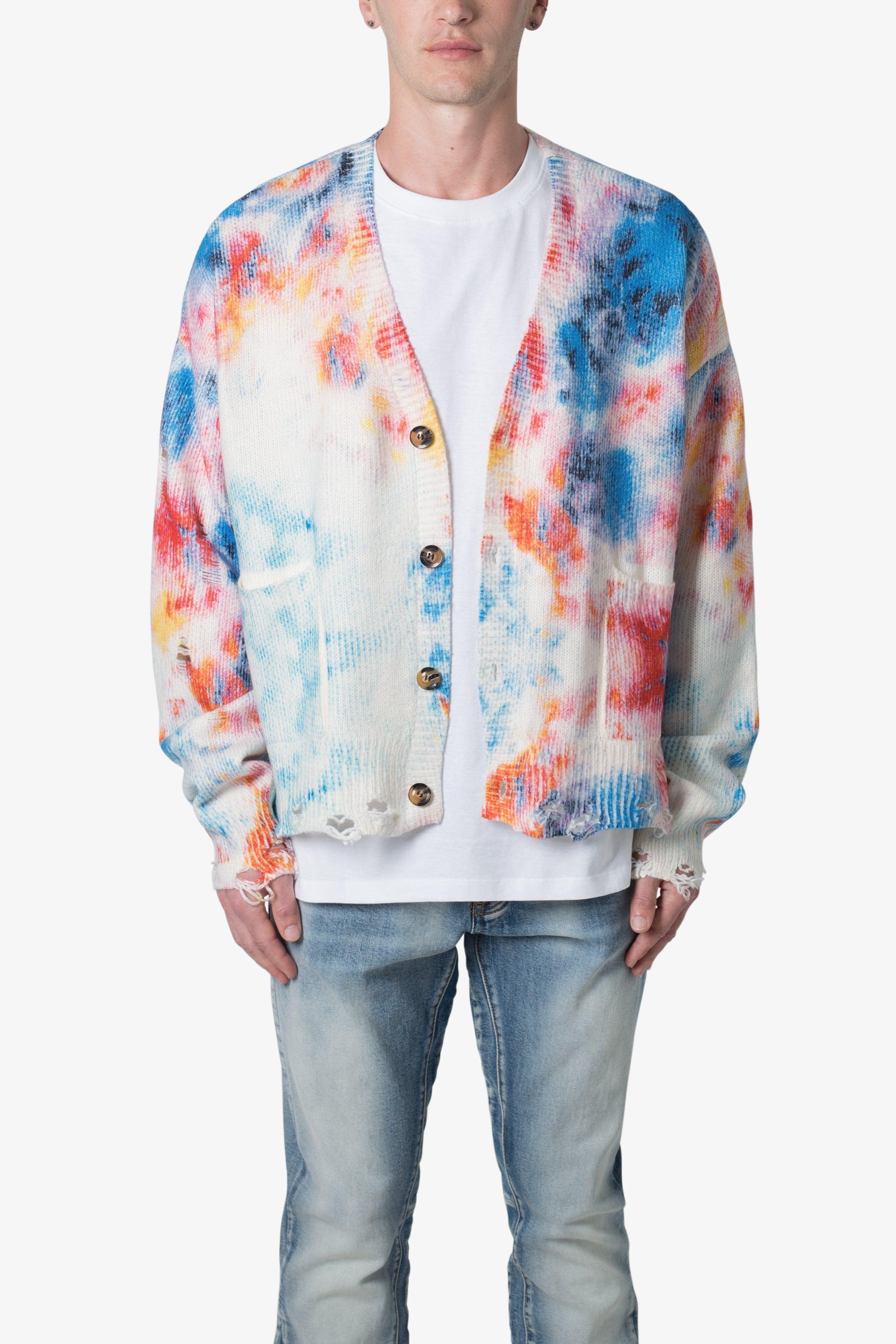 Tie Dye Cardigan Sweater - Multi Product Image