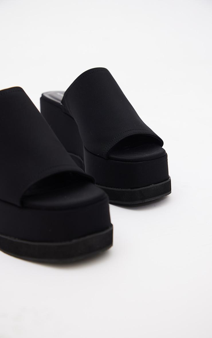 Black Chunky Platform Slip On Wedges Product Image