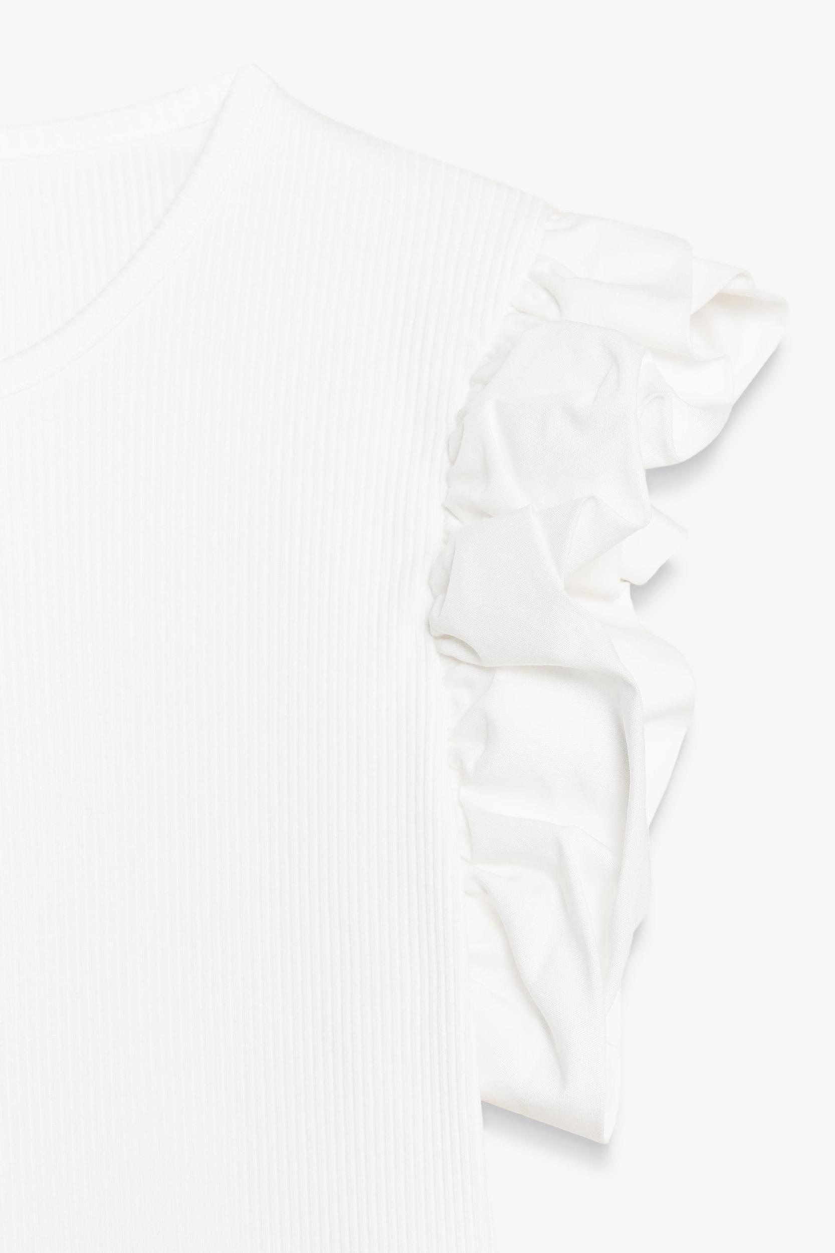 COMBINATION RUFFLED T-SHIRT Product Image