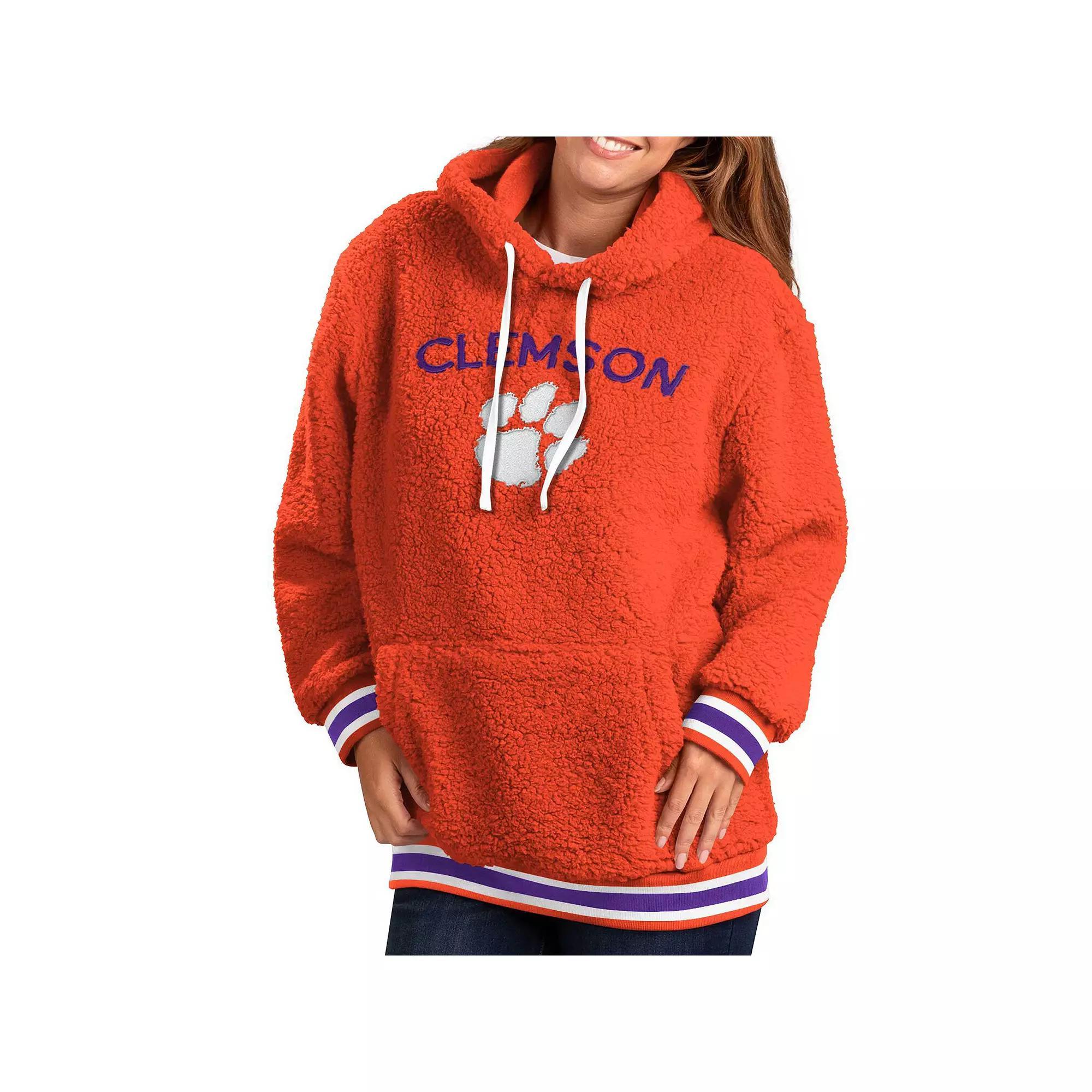 Women's G-III 4Her by Carl Banks Orange Clemson Tigers Game Over Sherpa Pullover Hoodie,  Product Image