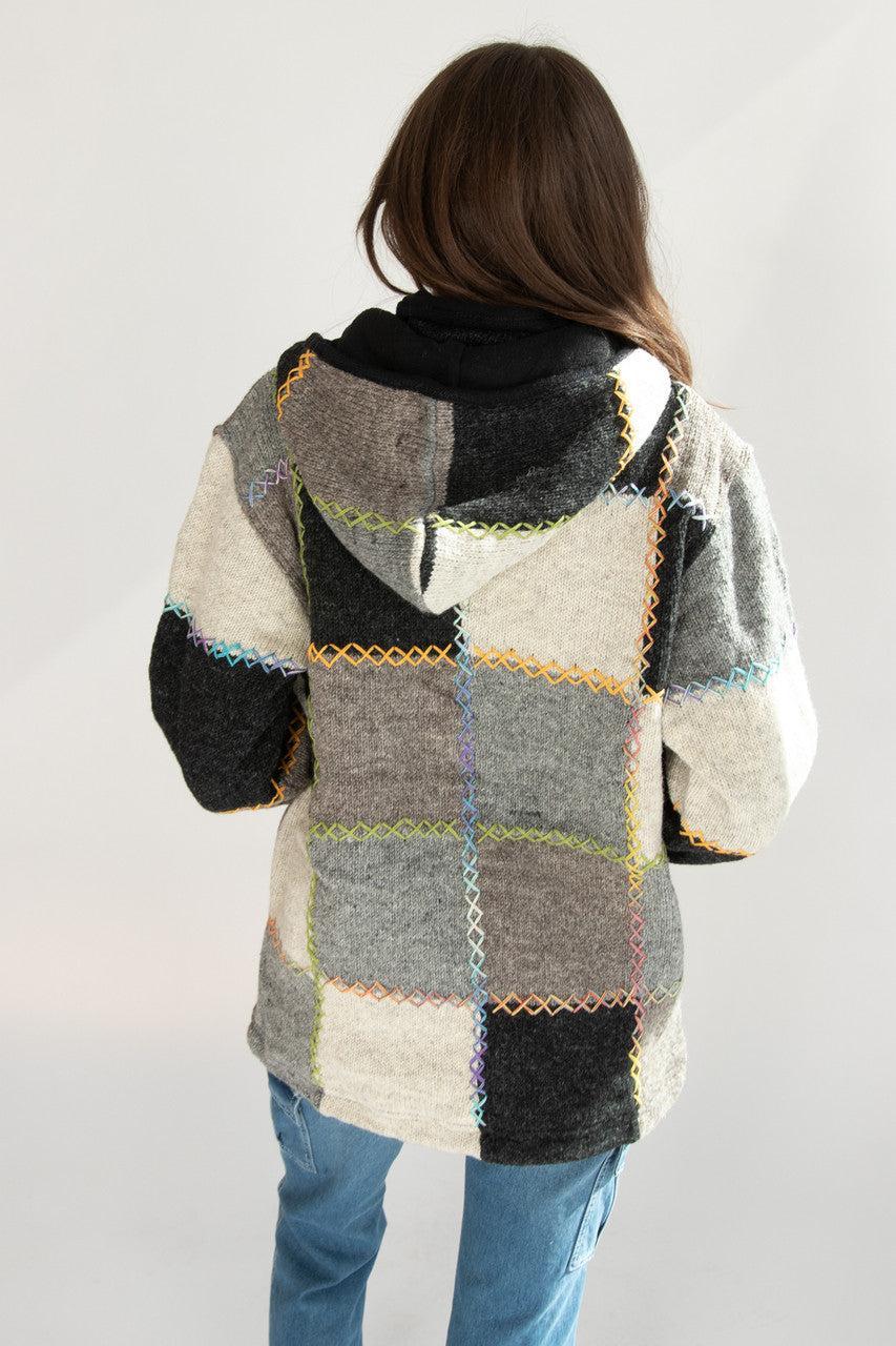 Heavy Wool Patchwork Jacket Product Image