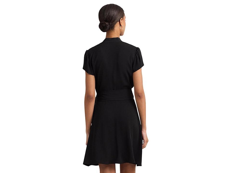 Lauren Ralph Lauren Belted Georgette Short Sleeve Dress Women's Dress Product Image