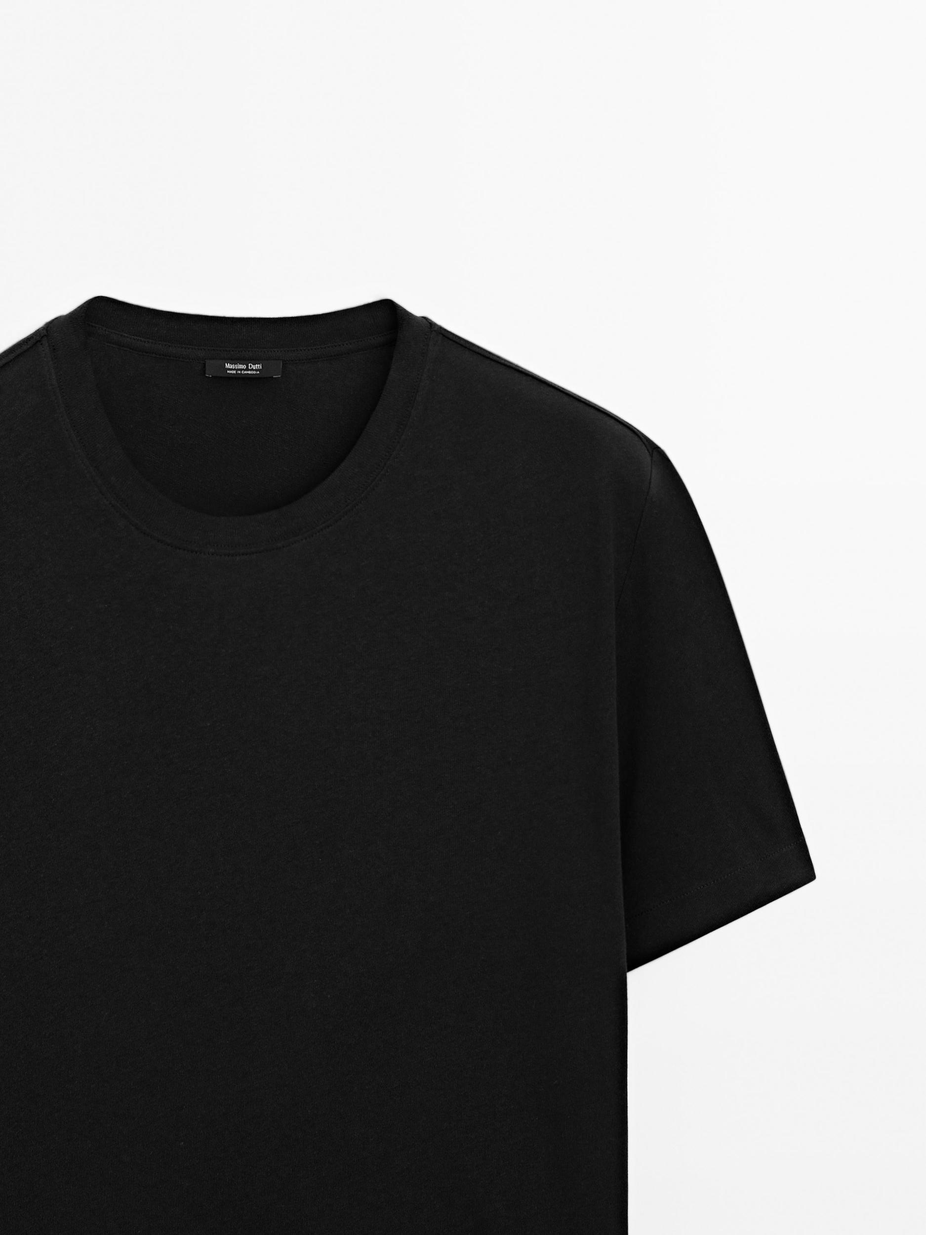 Short sleeve linen blend T-shirt Product Image