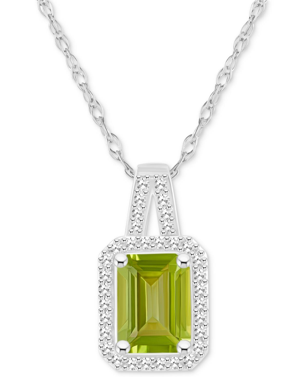 Celebration Gems Sterling Silver Gemstone & 1/6 Carat T.W. Diamond Halo Pendant Necklace, Womens Blue Topaz Product Image