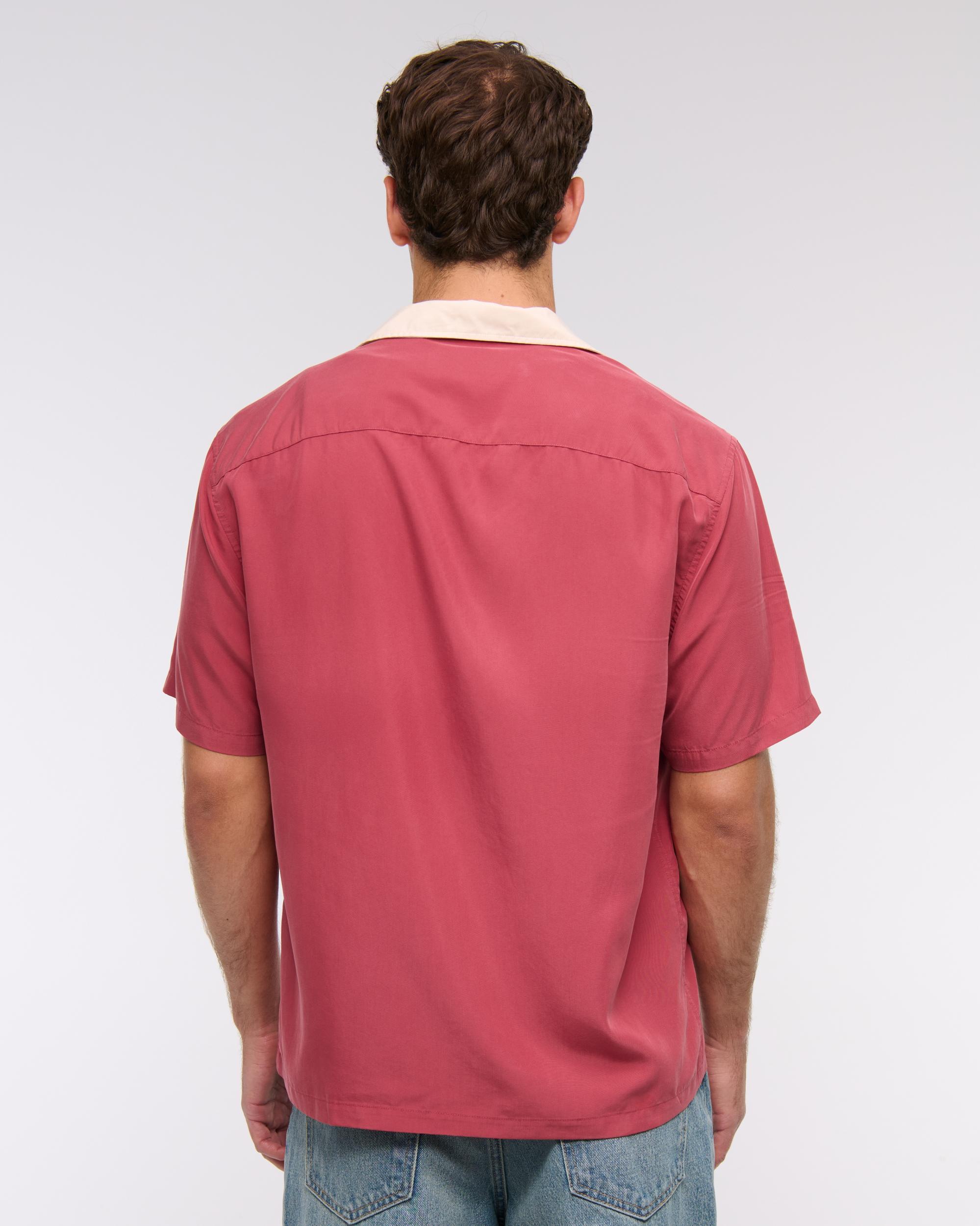 Short-Sleeve Cupro Button-Up Shirt Product Image