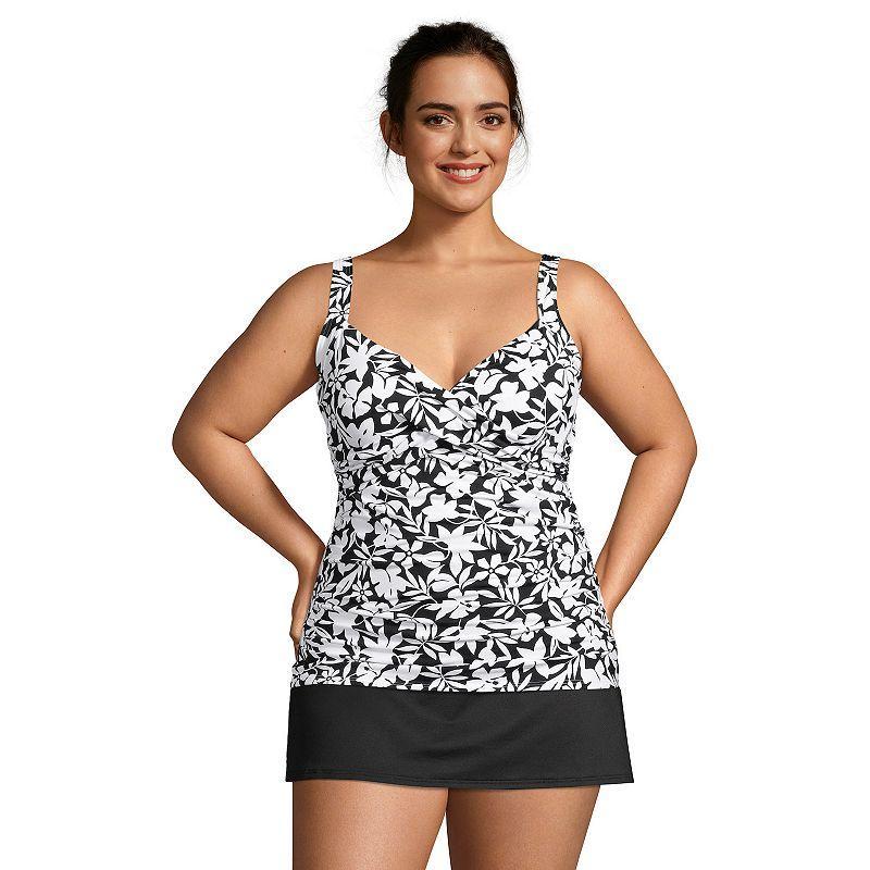 Plus Size Lands End UPF 50 Bust Enhancer DD-Cup Tankini Top, Womens Product Image