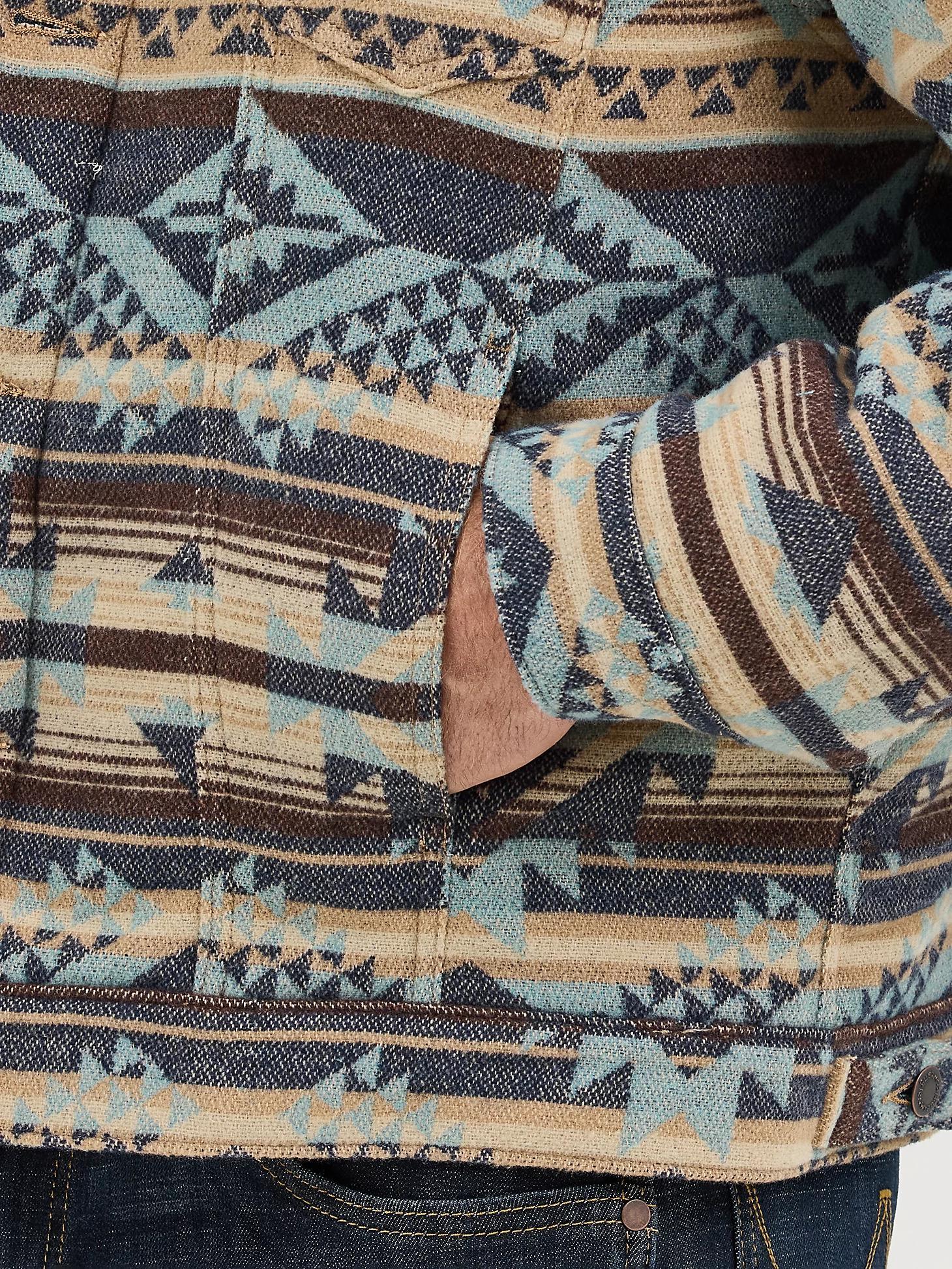 Men's Wrangler® Sherpa Lined Jacquard Print Jacket in Dark Sapphire Product Image