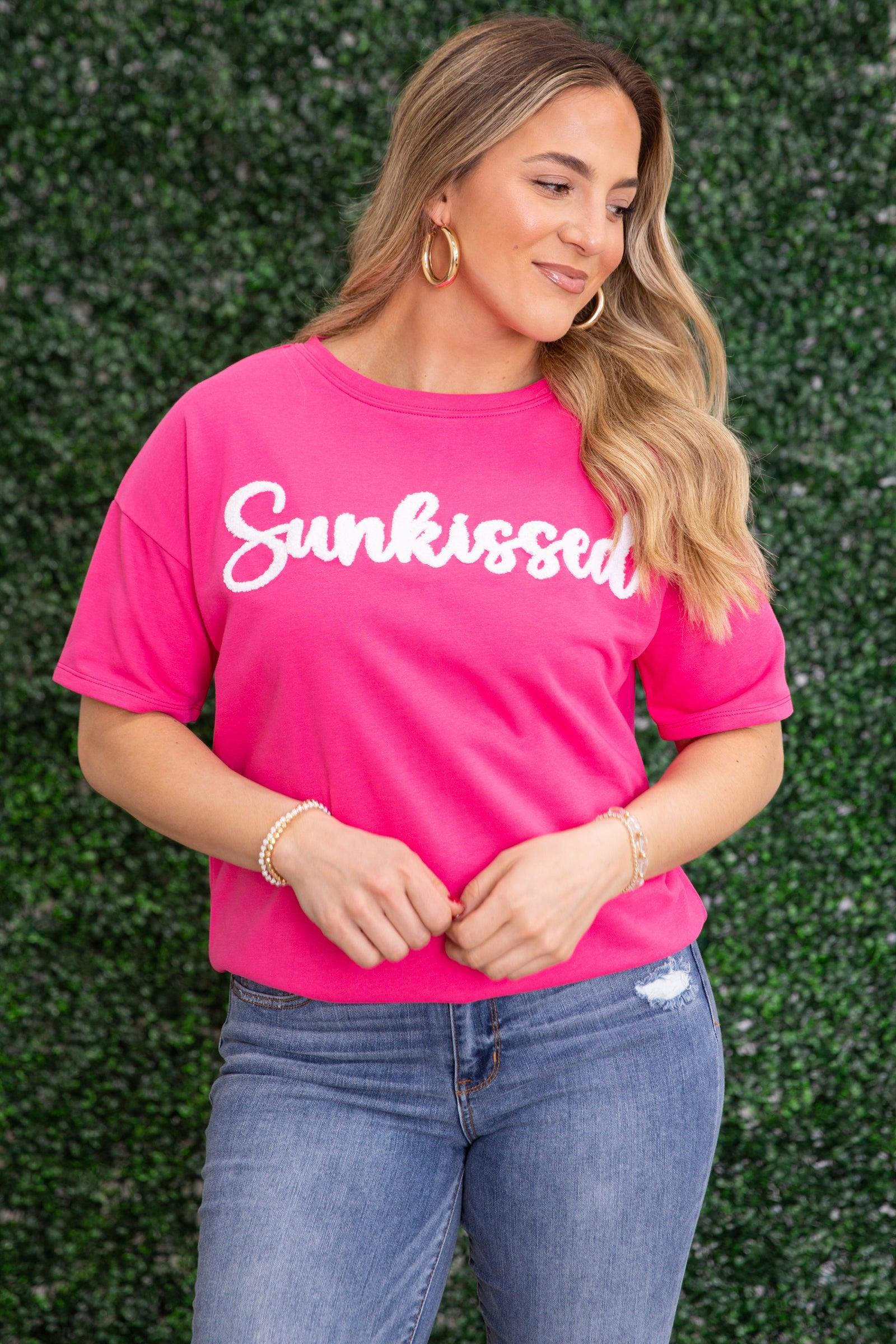 Hot Pink Sunkissed Oversized Knit Top Product Image