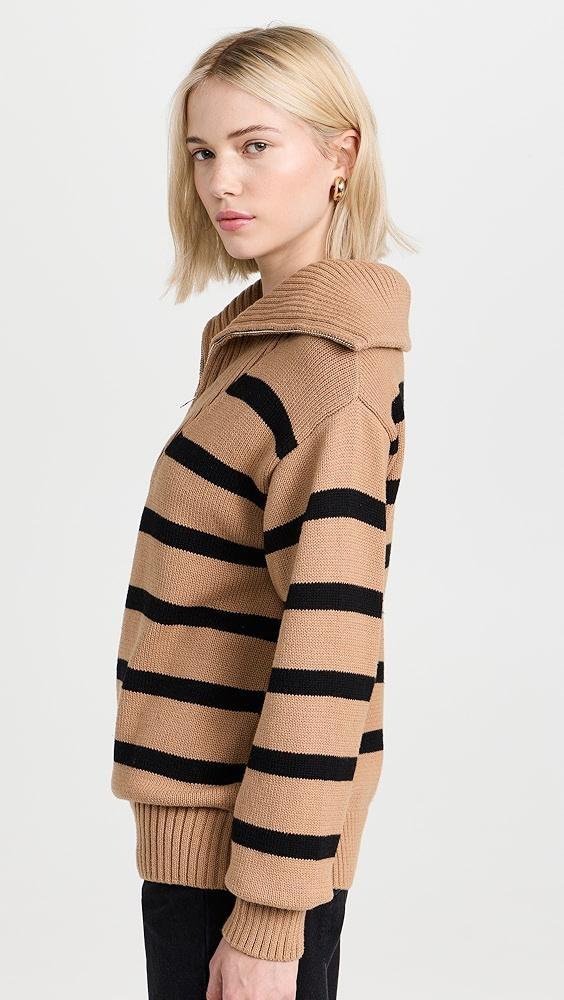 English Factory Striped Knit Zip Pullover | Shopbop Product Image