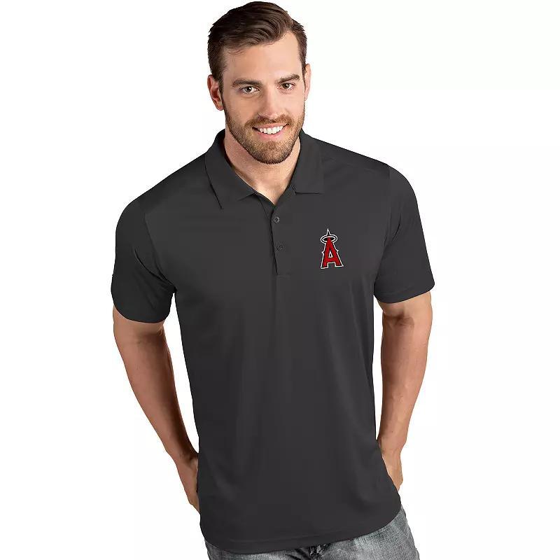 Men's Antigua Los Angeles Dodgers Tribute Polo, Size: Small, Gray Product Image