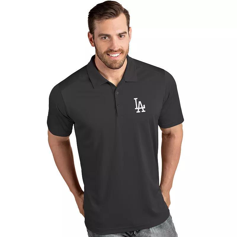 Men's Antigua Los Angeles Dodgers Tribute Polo, Size: Small, Gray Product Image