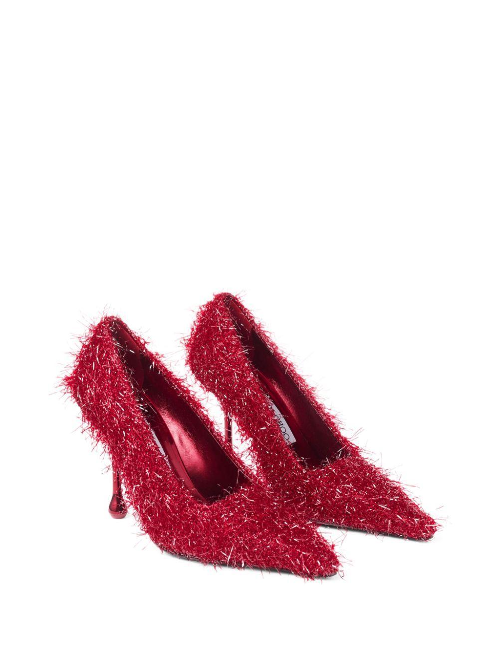 JIMMY CHOO 95mm Ixia Pumps In Ruby Red Product Image