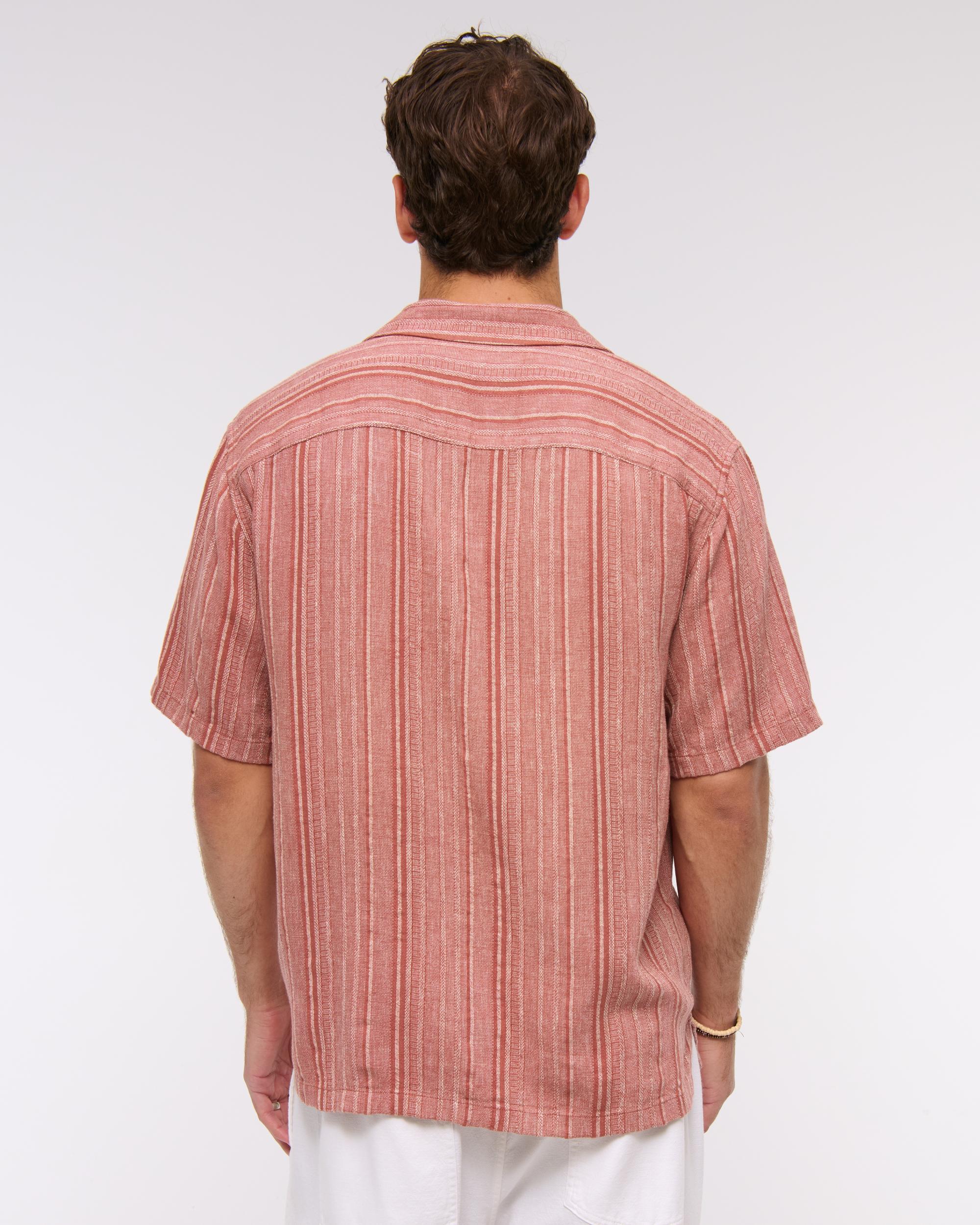 Camp Collar Summer Linen-Blend Shirt Product Image