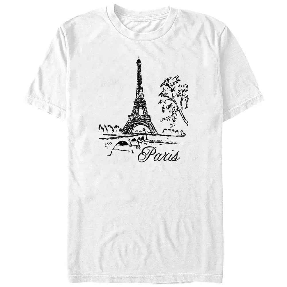 Men's Eiffel Tower Drawing Paris Graphic Tee,  Product Image